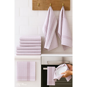 10 Lu Lüks Mutfak Kurulama Bezi Seti 45x65 Cm Table Linen Lila