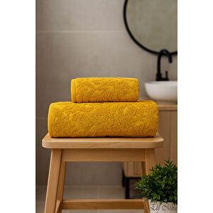 Banyo & Yüz Havlusu Seti %100 Pamuk 90x150 + 50x90 Cm – Amorivy Hardal