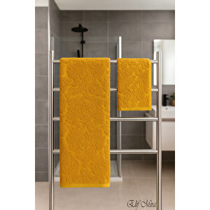 Banyo & Yüz Havlusu Seti %100 Pamuk 90x150 + 50x90 Cm – Amorivy Hardal