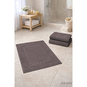 3’lü Banyo Ayak Havlusu Seti %100 Pamuk Damatouch Antrasit