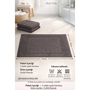 3’lü Banyo Ayak Havlusu Seti %100 Pamuk Damatouch