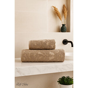 Banyo & Yüz Havlusu Seti %100 Pamuk 90x150 + 50x90 Cm – Amorivy Kahve
