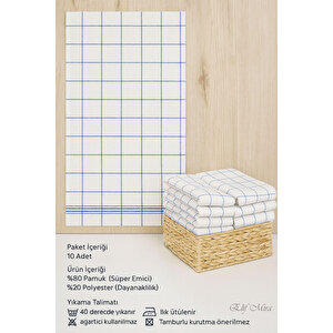 10 Lu Lüks Mutfak Kurulama Bezi Seti 45x65 Cm Table Linen Beyaz