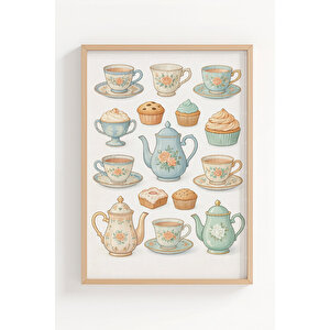 Vintage Cottage Floral 3’lü Ahşap Çerçeveli Tablo Seti 21x30 cm