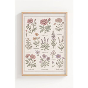 Vintage Cottage Floral 3’lü Ahşap Çerçeveli Tablo Seti 21x30 cm