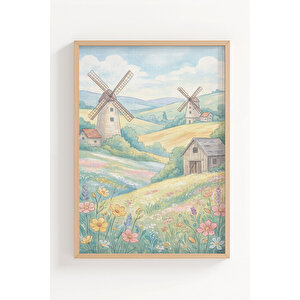 Vintage Cottage Floral 3’lü Ahşap Çerçeveli Tablo Seti