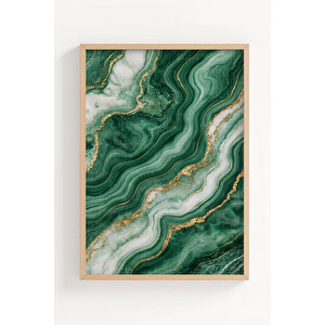 Luxury Marble Abstract 3’lü Ahşap Çerçeveli Tablo Seti 50x70 cm