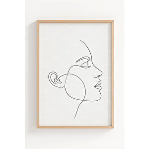 Serenity Minimal İnsan Figürü 3’lü Ahşap Çerçeveli Tablo Seti 30x42 cm