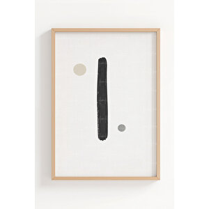 Minimal Soyut Formlar 3’lü Ahşap Çerçeveli Tablo Seti - Modern Japandi Duvar Dekoru