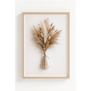 Soft Minimal Formlar 3’lü Ahşap Çerçeveli Tablo Seti – Japandi Doğal Duvar Dekoru 21x30 cm