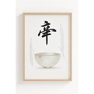 Zen Denge 3’lü Ahşap Çerçeveli Tablo Seti - Japandi Minimal Duvar Dekoru