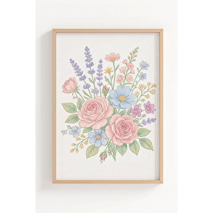 Paris Pastel Romantic 3’lü Ahşap Çerçeveli Tablo Seti 21x30 cm