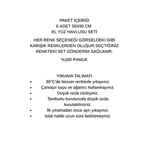 6 Lı Softtouch El Yüz Banyo Havlusu Seti %100 Pamuklu 50x90 Cm Pembe