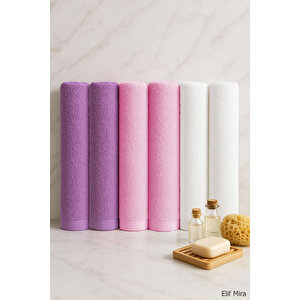 6 Lı Softtouch El Yüz Banyo Havlusu Seti %100 Pamuklu 50x90 Cm Beyaz