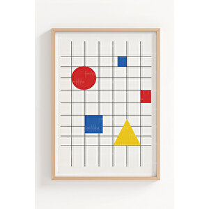 Modern Geometrik Soyut 3’lü Ahşap Çerçeveli Tablo Seti 50x70 cm