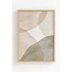 Soft Organic Forms 3’lü Ahşap Çerçeveli Tablo Seti 30x42 cm