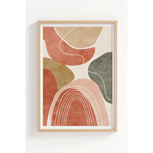 Modern Doğal Kompozisyonlar 3’lü Ahşap Çerçeveli Tablo Seti - Salon Duvar Dekoru 50x70 cm