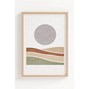 Modern Denge 3’lü Ahşap Çerçeveli Tablo Seti - Modern Minimal Duvar Dekoru 30x42 cm