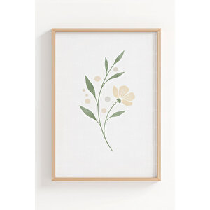 Soft Botanik & Geometrik 3’lü Ahşap Çerçeveli Tablo Seti – Minimal Modern Duvar Dekoru 21x30 cm