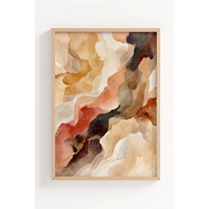 Soyut Renk Patlaması 3’lü Ahşap Çerçeveli Tablo Seti 21x30 cm