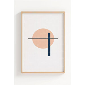 Minimal Formlar & Botanik Çizgiler 3’lü Ahşap Çerçeveli Tablo Seti - Modern Duvar Dekoru 50x70 cm