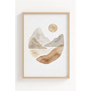 Zen Minimal Japanese Calm 3’lü Ahşap Çerçeveli Tablo Seti 21x30 cm