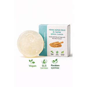 Pirinç Kepeği Özlü El Yapımı Doğal Oval Sabun - 100 Gr