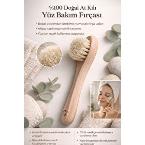 Doğal At Kılı Yüz Bakım Fırçası