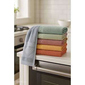 6'lı Mutfak Havlusu Seti 30x50 Cm %100 Pamuklu Fatma