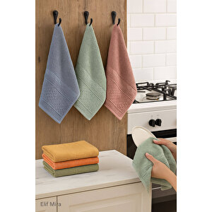 6'lı Mutfak Havlusu Seti 30x50 Cm %100 Pamuklu Fatma