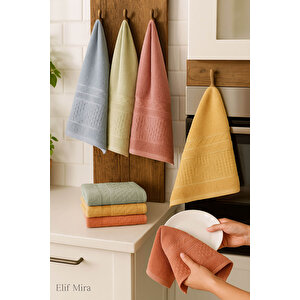6'lı Mutfak Havlusu Seti 30x50 Cm %100 Pamuklu Fatma