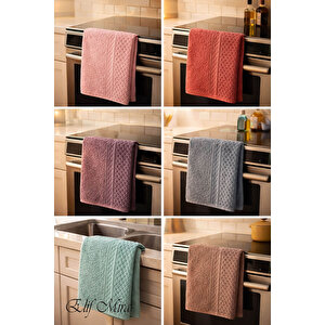 6'lı Mutfak Havlusu Seti 30x50 Cm %100 Pamuklu Melodi