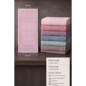 6'lı Mutfak Havlusu Seti 30x50 Cm %100 Pamuklu Melodi