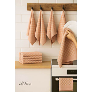 Kare Desenli Mutfak Kurulama Bezi Seti 10’lu 50x70 Cm Casaline Somon Somon