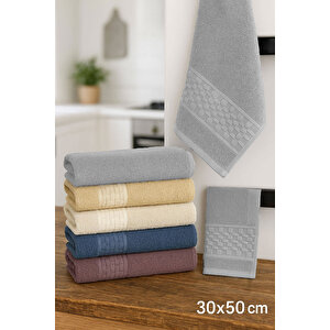 6'lı Mutfak Havlusu Seti 30x50 Cm %100 Pamuklu Wendy