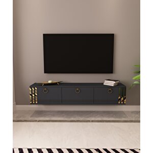 Sahran Tv Ünitesi Duvara Monte Antrasit-Altın Antrasit