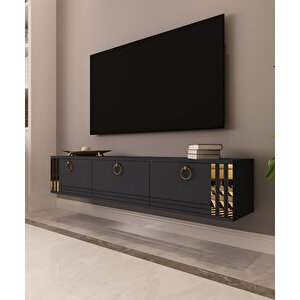 Sahran Tv Ünitesi Duvara Monte Antrasit-Altın Antrasit