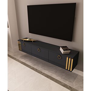 Sahran Tv Ünitesi Duvara Monte Antrasit-Altın Antrasit