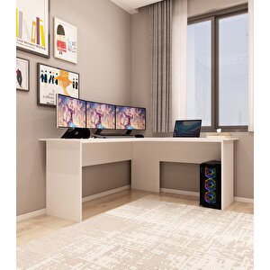 Kerva L Çalışma Masası Beyaz