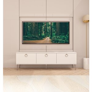 Milan 150 Cm Tv Sehpası Beyaz Beyaz