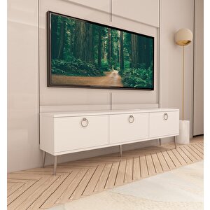 Milan 150 Cm Tv Sehpası Beyaz Beyaz