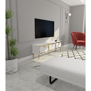 Rami Tv Ünitesi Beyaz-Altın
