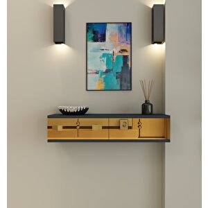 Skyn Duvara Monte Dresuar Antrasit-Altın Antrasit