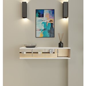 Skyn Duvara Monte Dresuar Beyaz-Gümüş Beyaz-Gümüş