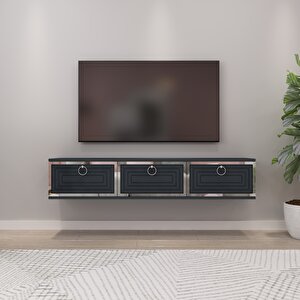 Palo Gümüş Duvara Monte Tv Ünitesi-Antrasit-Gümüş Antrasit Gümüş