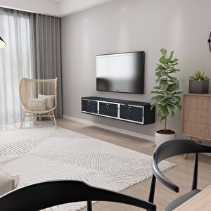 Palo Gümüş Duvara Monte Tv Ünitesi-Antrasit-Gümüş Antrasit Gümüş