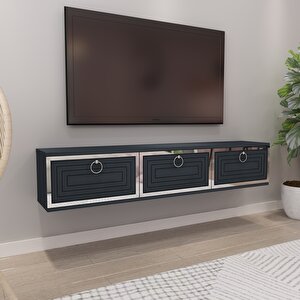 Palo Gümüş Duvara Monte Tv Ünitesi-Antrasit-Gümüş Antrasit Gümüş