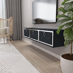 Palo Gümüş Duvara Monte Tv Ünitesi-Antrasit-Gümüş