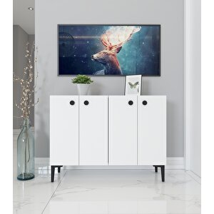 Ayça Çok Amaçlı Konsol Dolap - Beyaz Beyaz