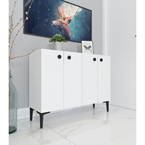 Ayça Çok Amaçlı Konsol Dolap - Beyaz Beyaz